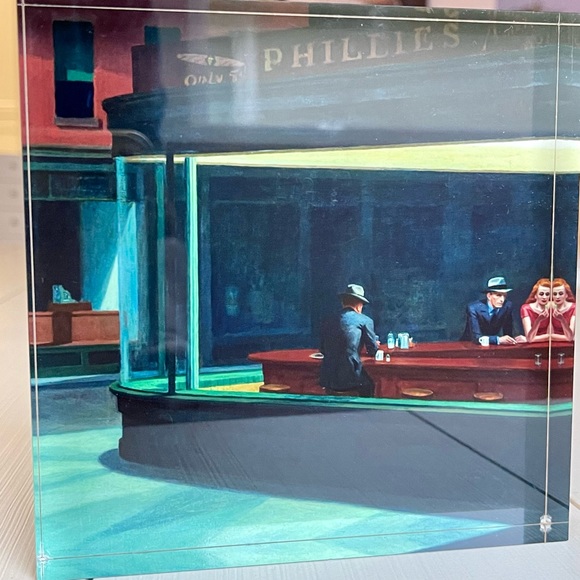 EDWARD HOPPER | NIGHTHAWKS 6" x 6" Square Art, High Gloss Fine Art - Picture 4 of 9